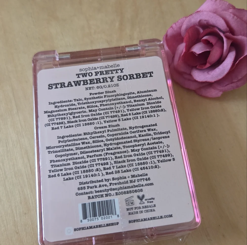 STRAWBERRY SORBET 🍓 Sophia + Mabelle Two Pretty Cream and Satin Blush Duo NWT